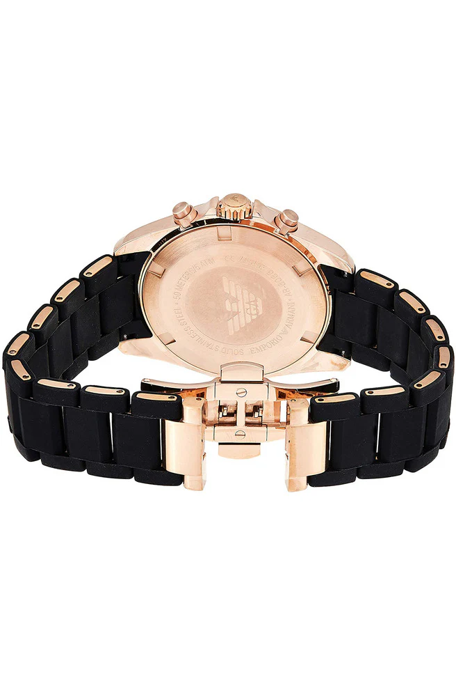 Emporio Armani Men’s Analogue Quartz Silicone & Stainless Steel Black Dial 44mm Watch AR6066 - Image 6
