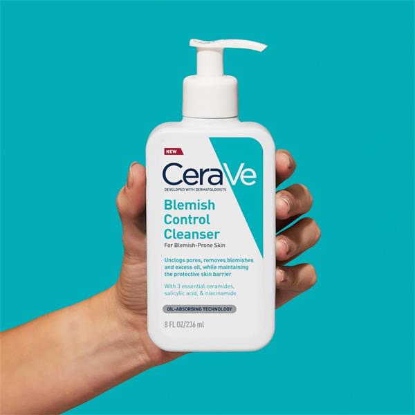 CeraVe Blemish Control Cleanser with 2% Salicylic Acid and Niacinamide for Blemish-Prone Skin - 236ml - Image 4