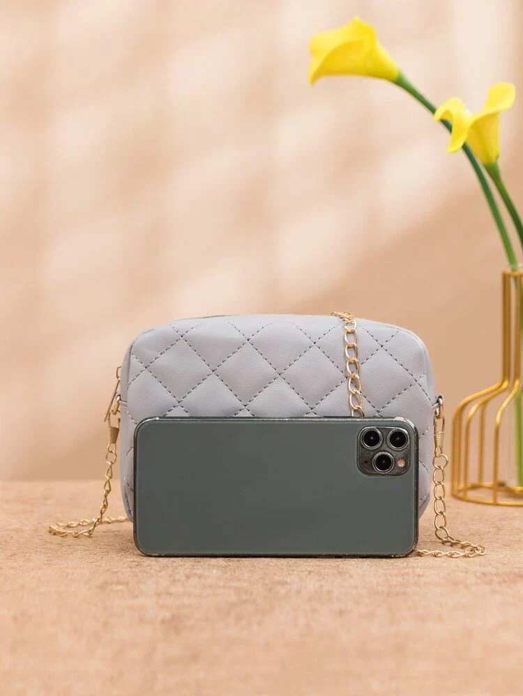 Urban Chic Crossbody Bag - Gray - Image 3