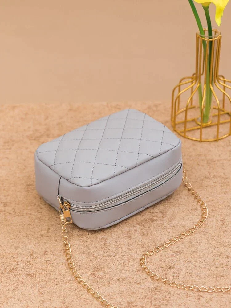 Urban Chic Crossbody Bag - Gray - Image 5