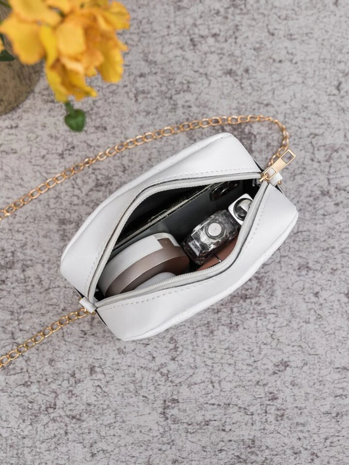 Urban Chic Crossbody Bag - White - Image 5