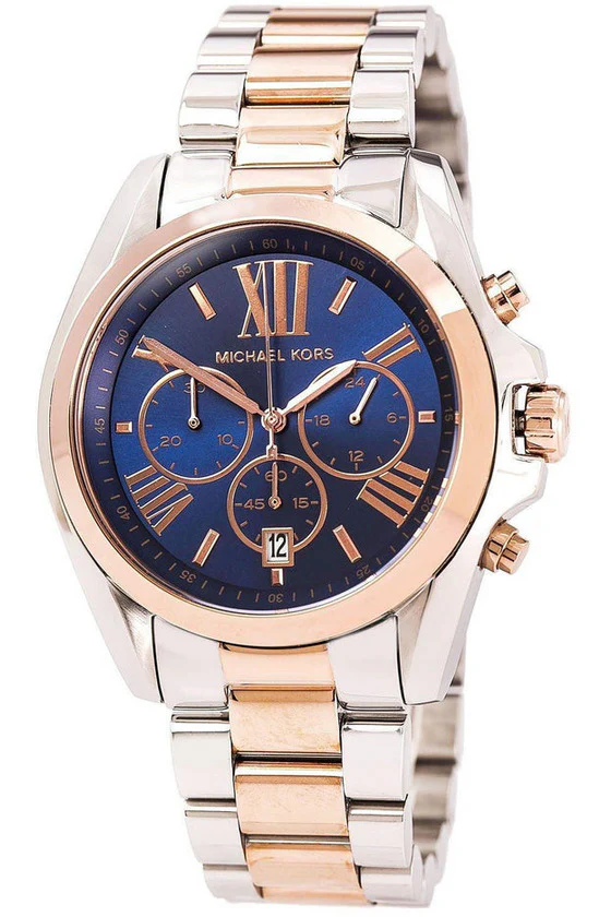 Michael Kors Mens Chronograph Quartz Stainless Steel Blue Dial 43mm Watch - 5606 - Image 5