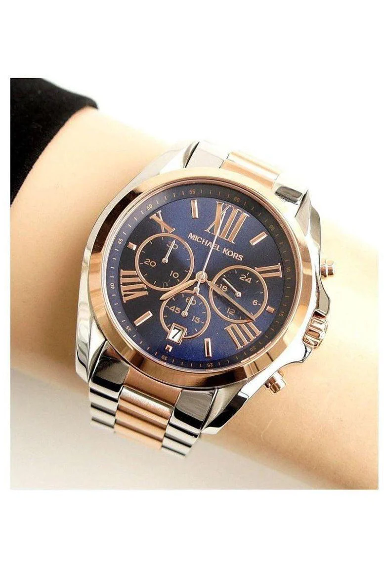 Michael Kors Mens Chronograph Quartz Stainless Steel Blue Dial 43mm Watch - 5606 - Image 7