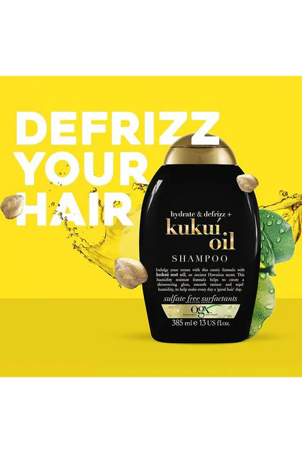OGX Hydrate & Defrizz Kukio Oil Shampoo - 385ml - Image 4