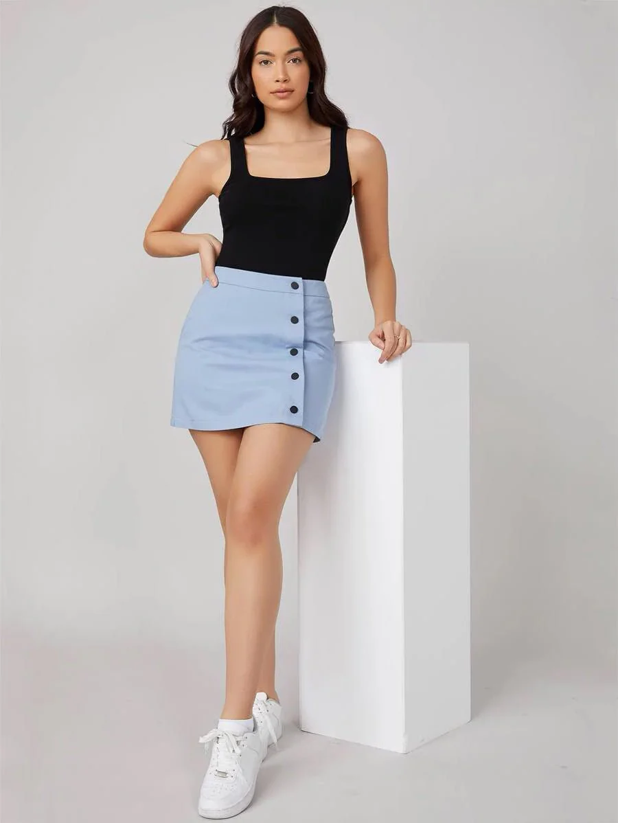 Shein Basics Square Neck Solid Tank Top - Image 4