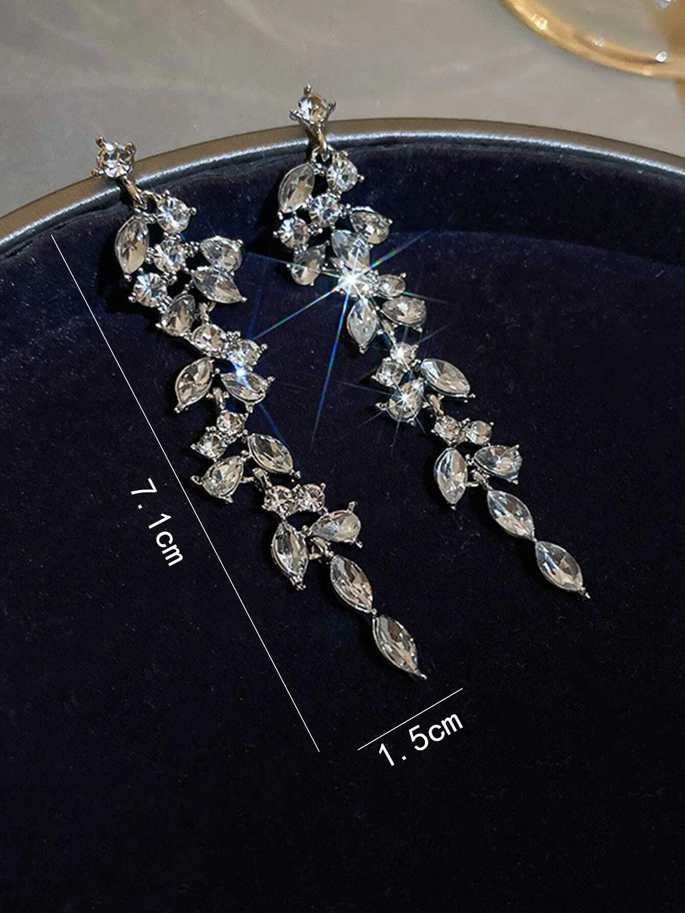 Shein Rhinestone Decor Drop Earrings - Image 3