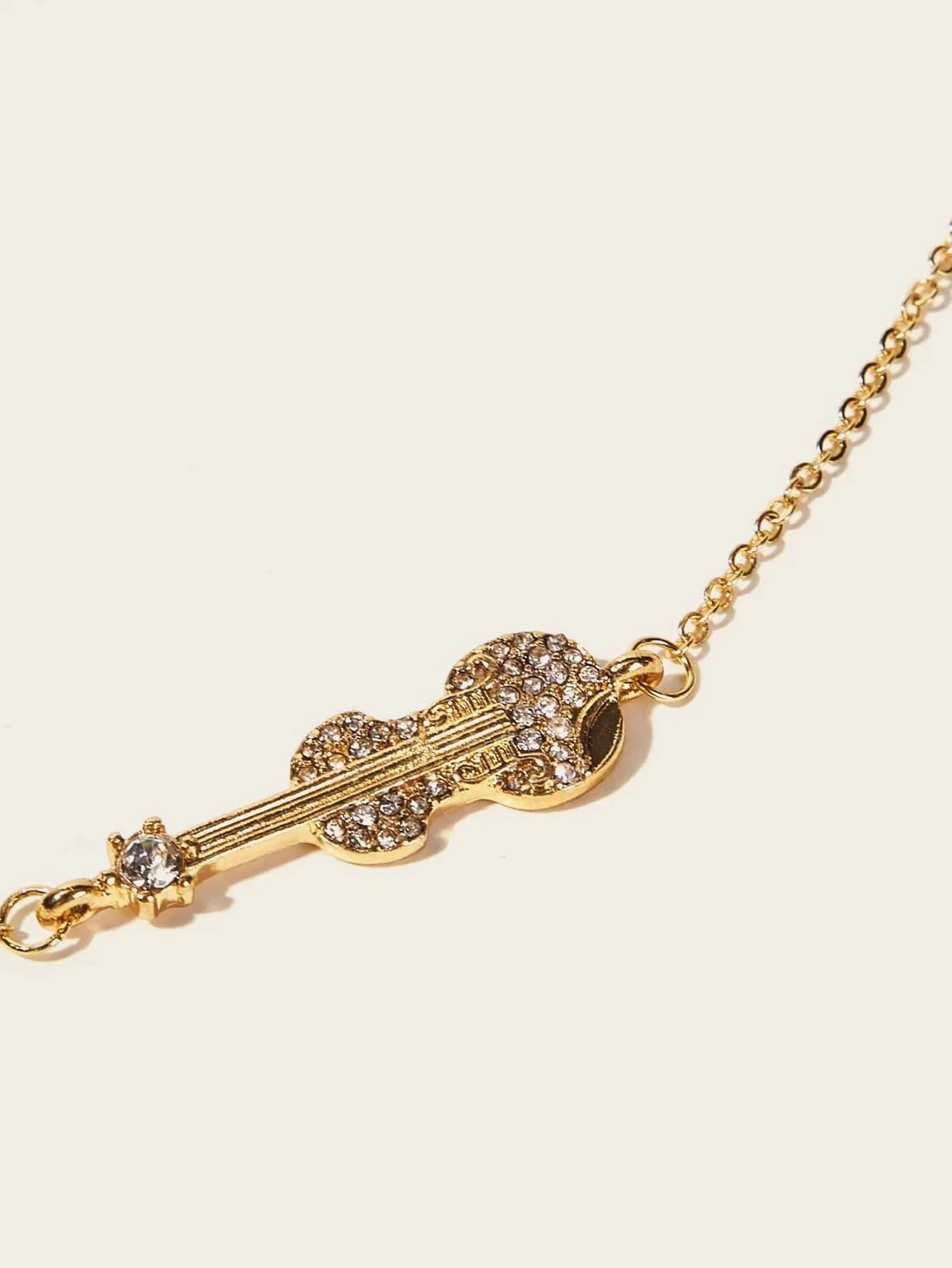 Shein Rhinestone Decor Guitar Decor Chain Bracelet 1pc - Image 3