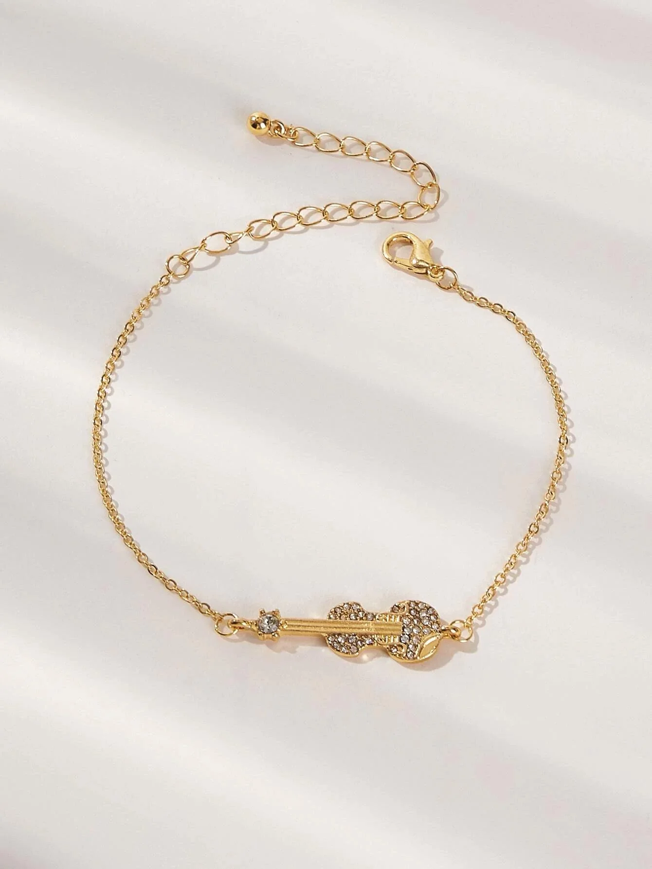 Shein Rhinestone Decor Guitar Decor Chain Bracelet 1pc - Image 4