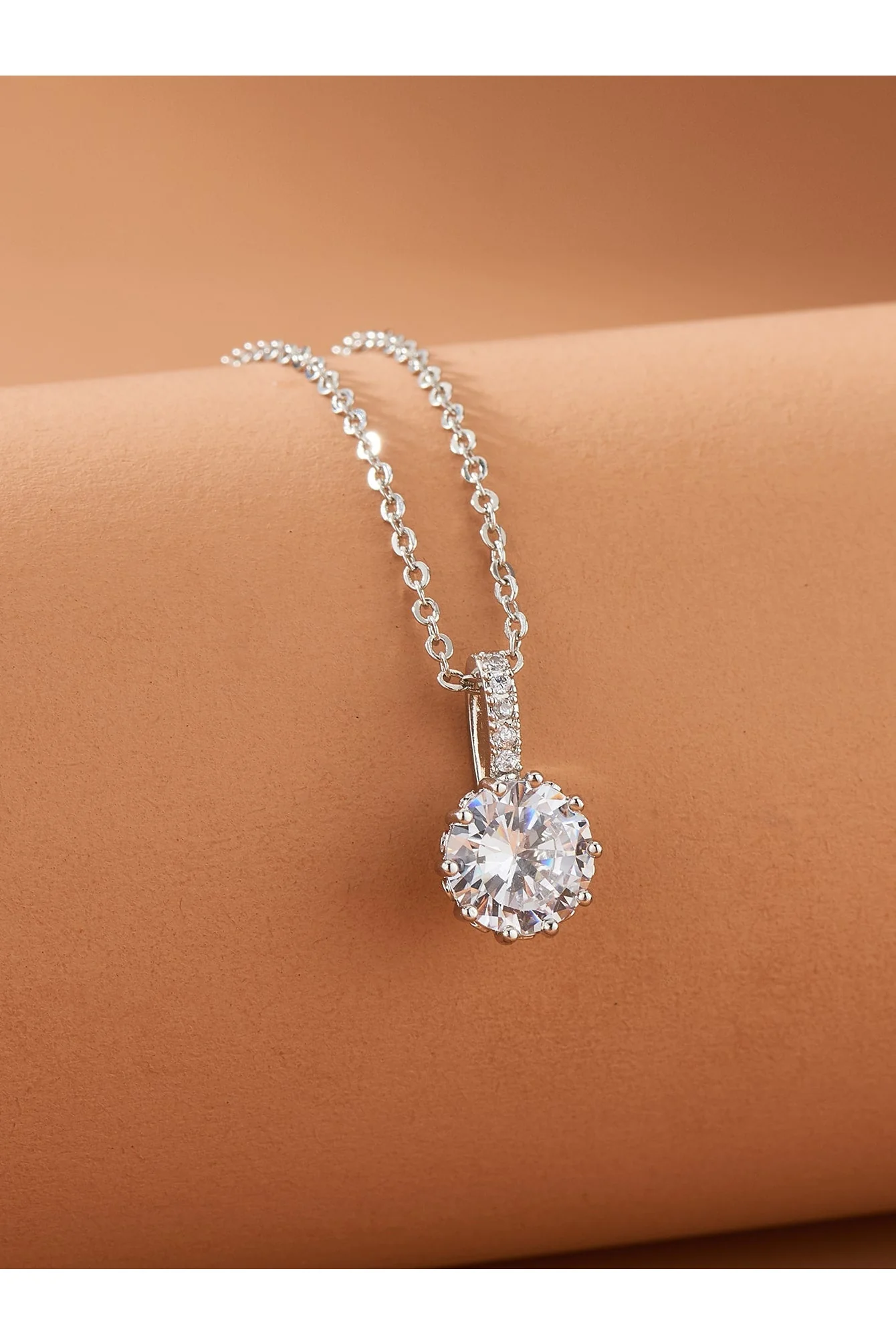 Shein Rhinestone Charm Chain Necklace - Image 3