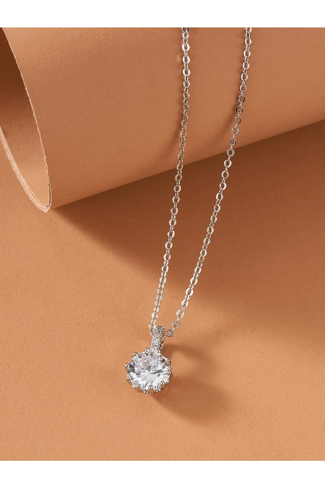 Shein Rhinestone Charm Chain Necklace - Image 5