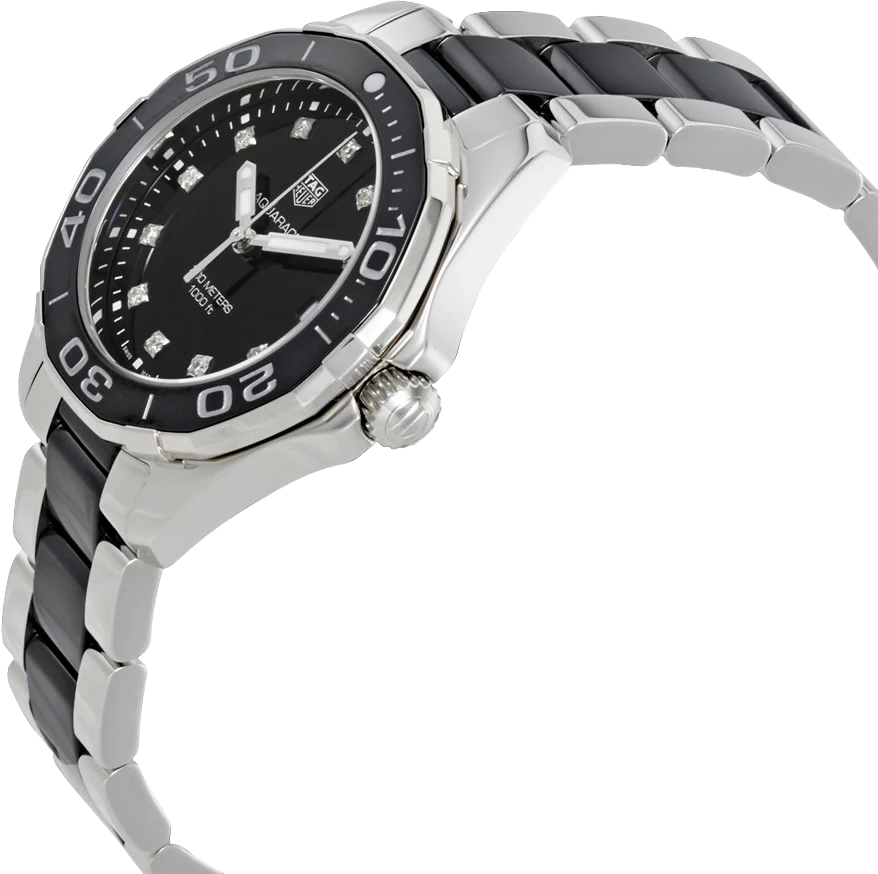 Tag Heuer Aquaracer Quartz Black Dial Two Tone Steel Strap Watch for Women - WAY131C.BA0913 - Image 11