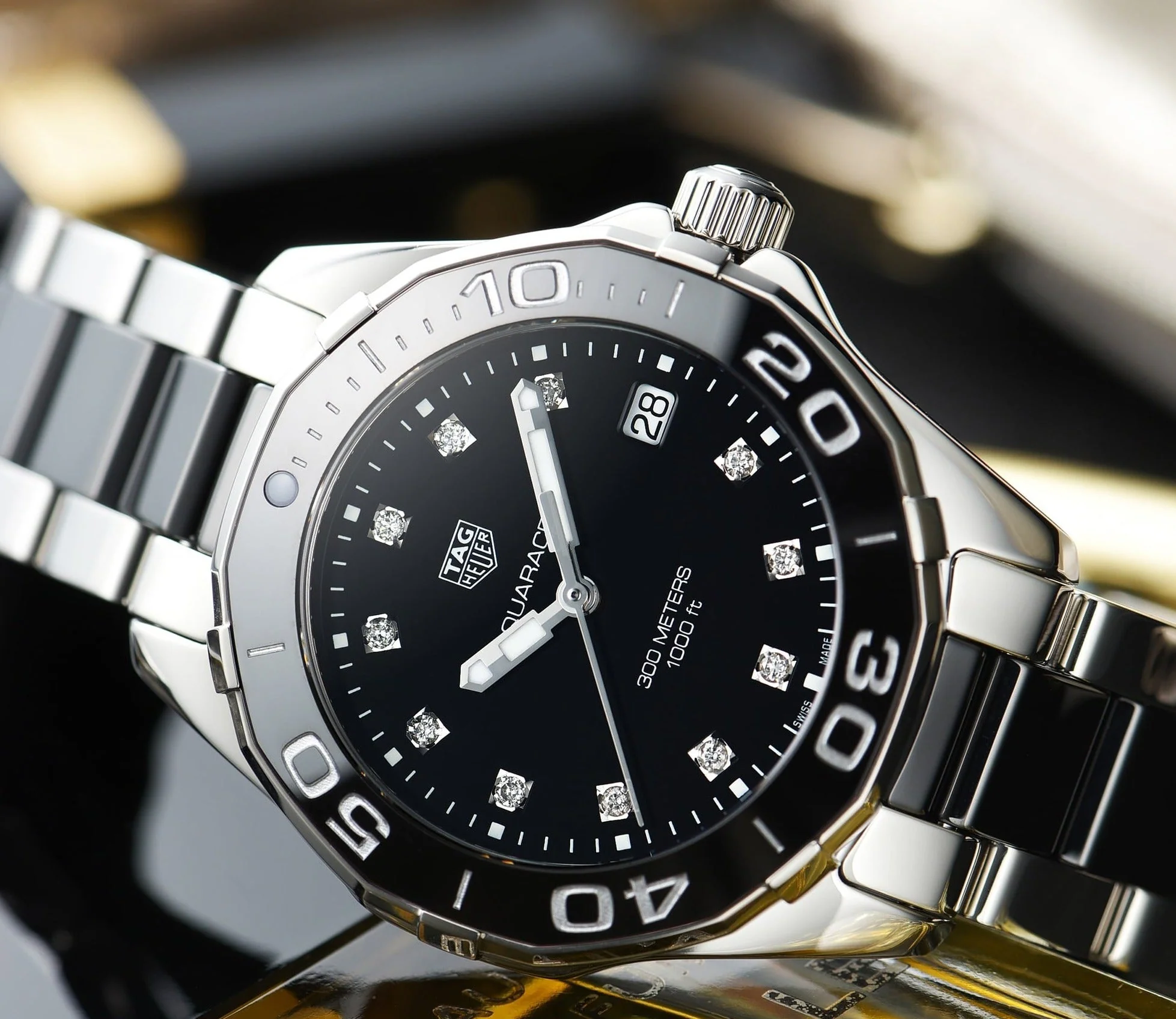Tag Heuer Aquaracer Quartz Black Dial Two Tone Steel Strap Watch for Women - WAY131C.BA0913 - Image 17