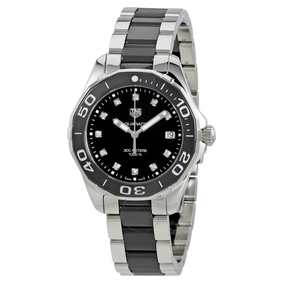 Tag Heuer Aquaracer Quartz Black Dial Two Tone Steel Strap Watch for Women - WAY131C.BA0913 - Image 4