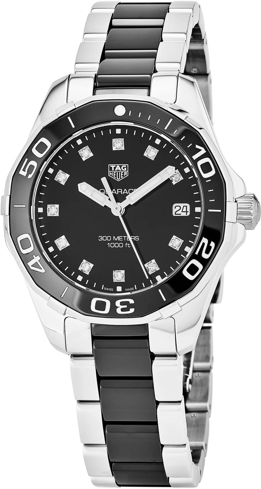 Tag Heuer Aquaracer Quartz Black Dial Two Tone Steel Strap Watch for Women - WAY131C.BA0913 - Image 5