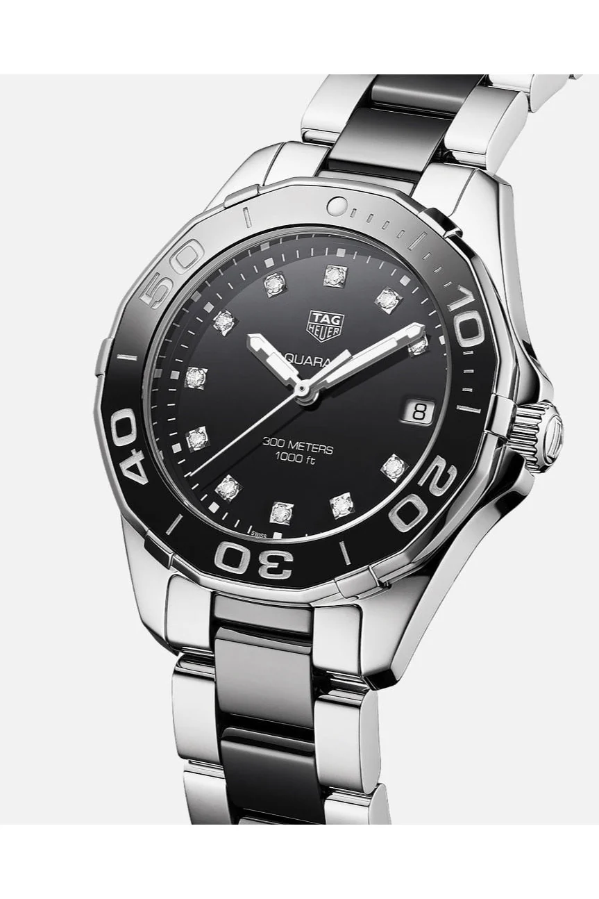 Tag Heuer Aquaracer Quartz Black Dial Two Tone Steel Strap Watch for Women - WAY131C.BA0913 - Image 6