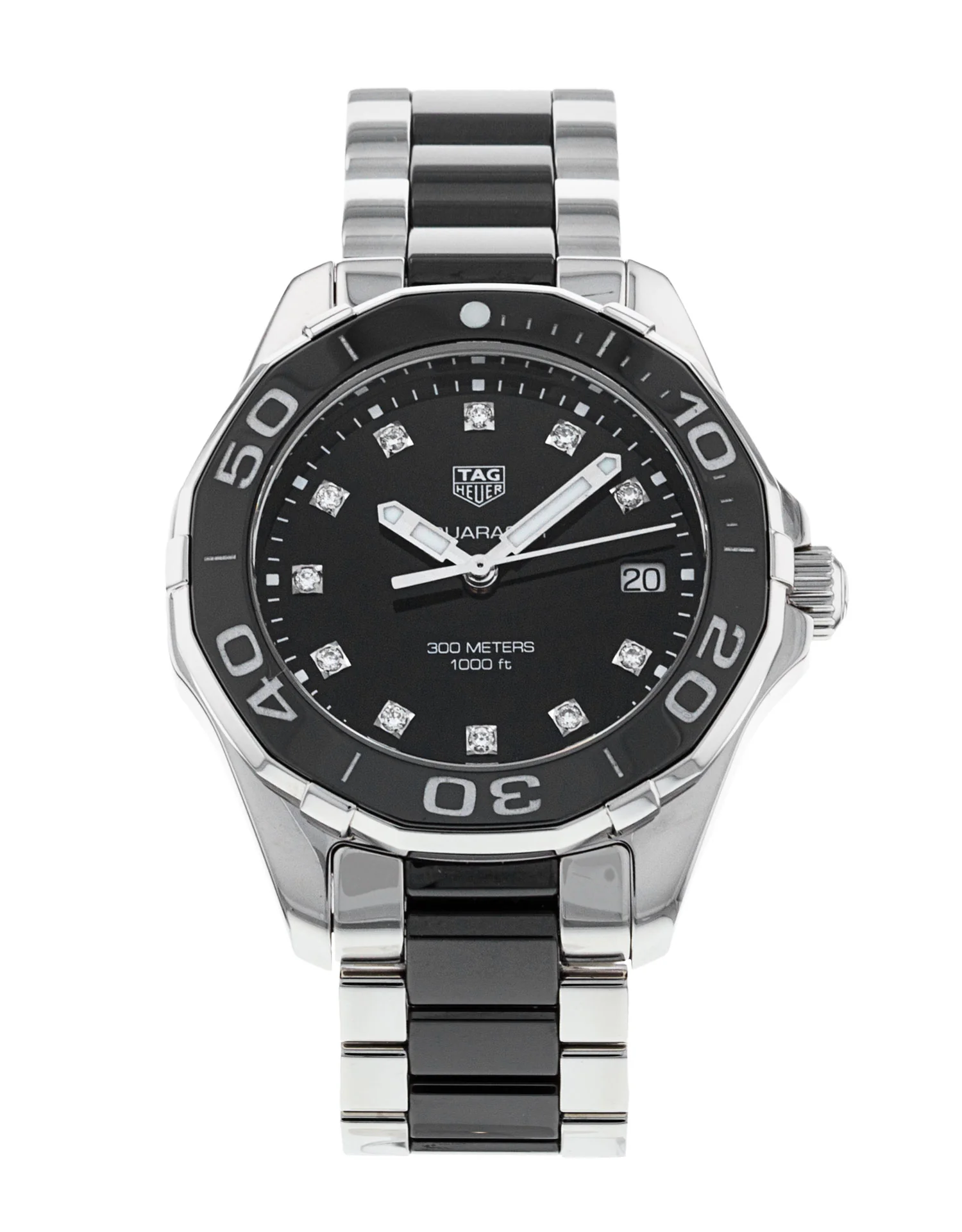 Tag Heuer Aquaracer Quartz Black Dial Two Tone Steel Strap Watch for Women - WAY131C.BA0913 - Image 8