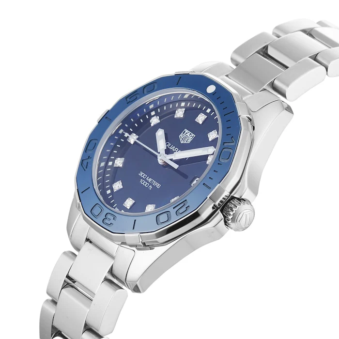 Tag Heuer Aquaracer Blue Dial Silver Steel Strap Watch for Women - WAY131L.BA0748 - Image 10