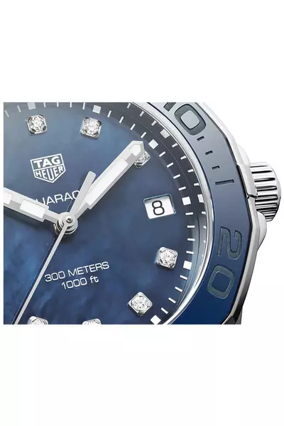 Tag Heuer Aquaracer Blue Dial Silver Steel Strap Watch for Women - WAY131L.BA0748 - Image 11