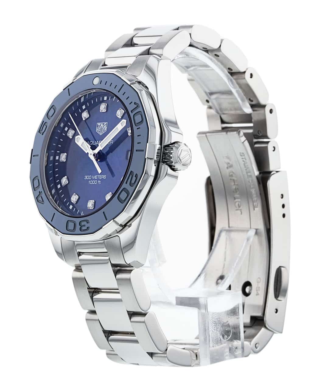 Tag Heuer Aquaracer Blue Dial Silver Steel Strap Watch for Women - WAY131L.BA0748 - Image 14