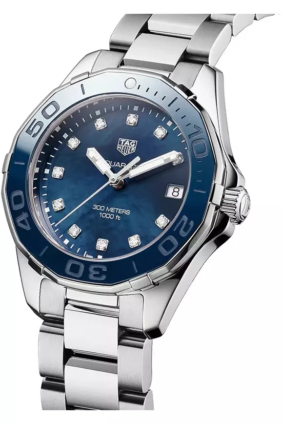 Tag Heuer Aquaracer Blue Dial Silver Steel Strap Watch for Women - WAY131L.BA0748 - Image 15