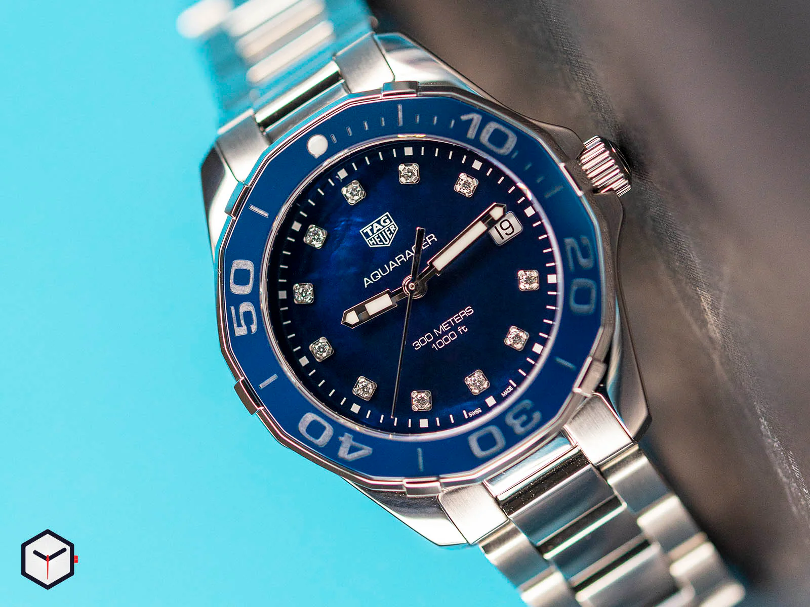 Tag Heuer Aquaracer Blue Dial Silver Steel Strap Watch for Women - WAY131L.BA0748 - Image 21