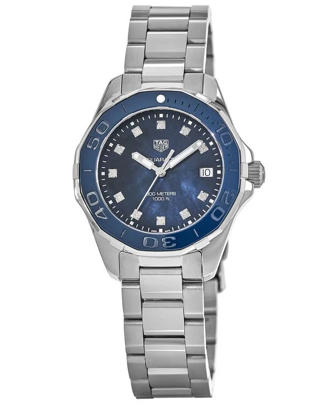 Tag Heuer Aquaracer Blue Dial Silver Steel Strap Watch for Women - WAY131L.BA0748 - Image 3