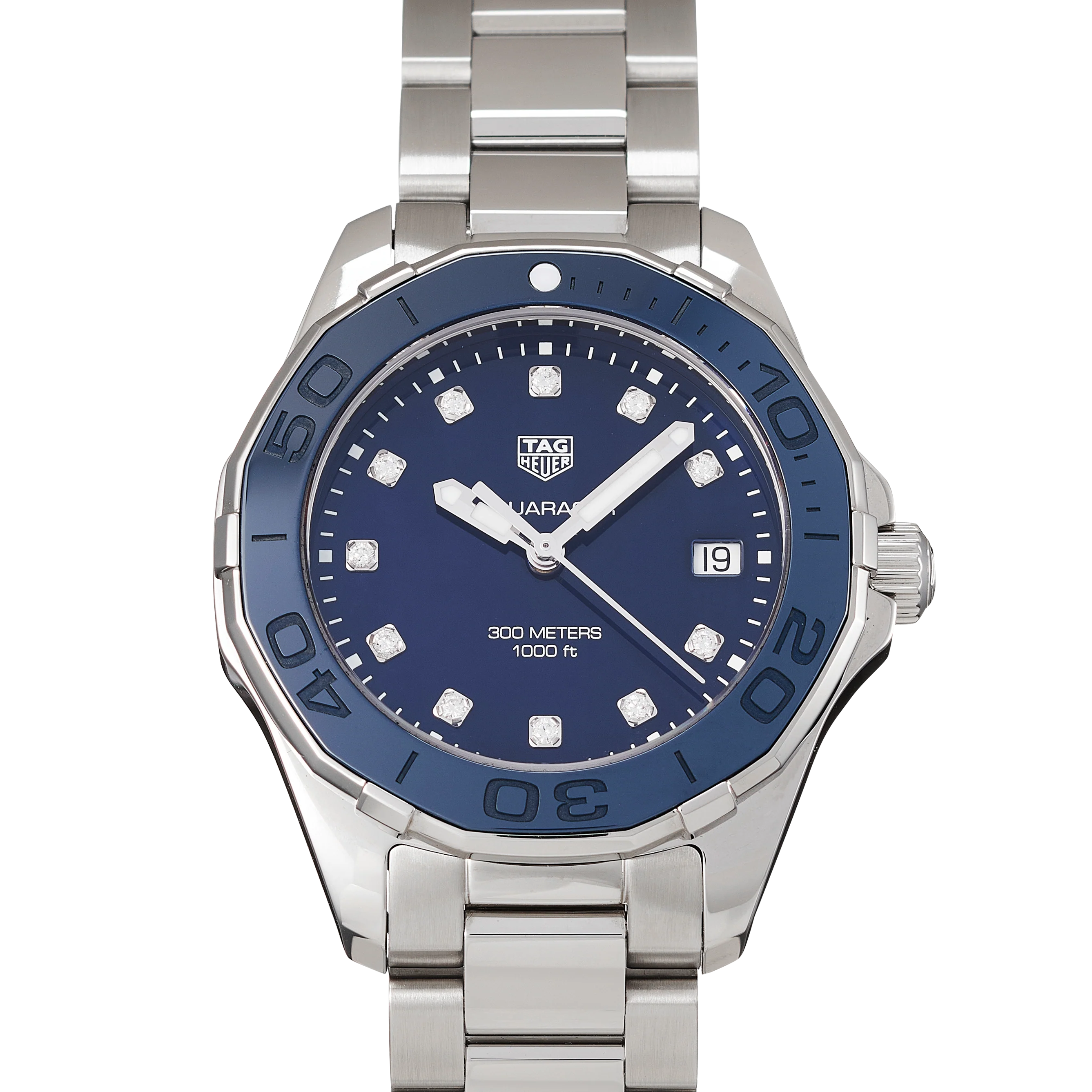 Tag Heuer Aquaracer Blue Dial Silver Steel Strap Watch for Women - WAY131L.BA0748 - Image 7