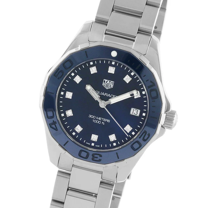 Tag Heuer Aquaracer Blue Dial Silver Steel Strap Watch for Women - WAY131L.BA0748 - Image 8
