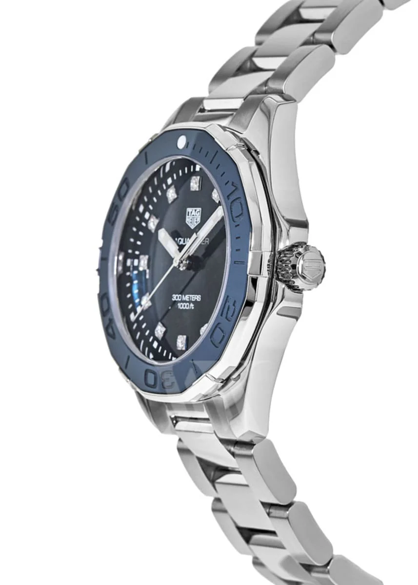 Tag Heuer Aquaracer Blue Dial Silver Steel Strap Watch for Women - WAY131L.BA0748 - Image 9