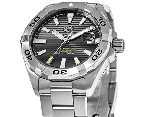 TAG Heuer Aquaracer Calibre 5 Automatic Grey Dial Silver Steel Strap Watch for Men - WBD2113.BA0928 - Image 12