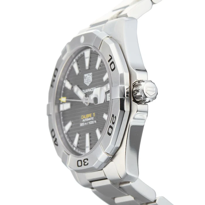 TAG Heuer Aquaracer Calibre 5 Automatic Grey Dial Silver Steel Strap Watch for Men - WBD2113.BA0928 - Image 19