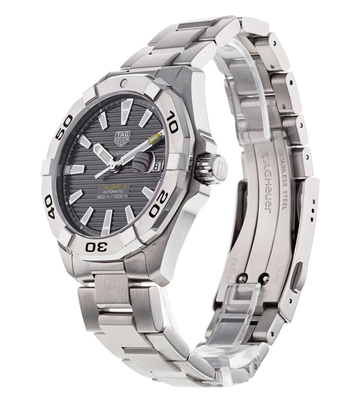 TAG Heuer Aquaracer Calibre 5 Automatic Grey Dial Silver Steel Strap Watch for Men - WBD2113.BA0928 - Image 22