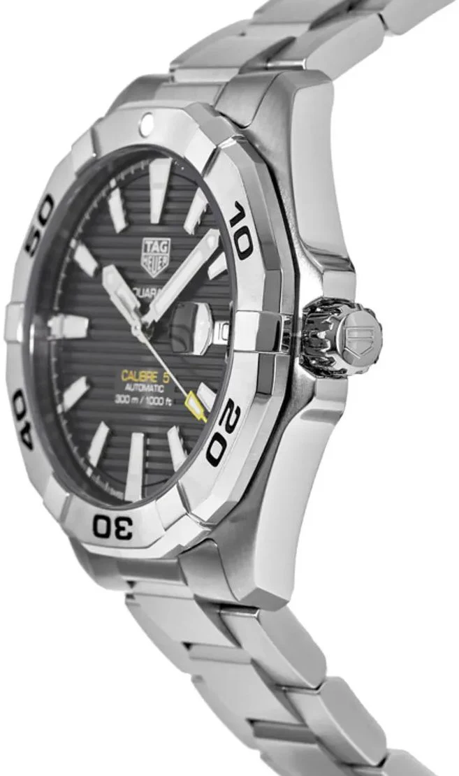 TAG Heuer Aquaracer Calibre 5 Automatic Grey Dial Silver Steel Strap Watch for Men - WBD2113.BA0928 - Image 23