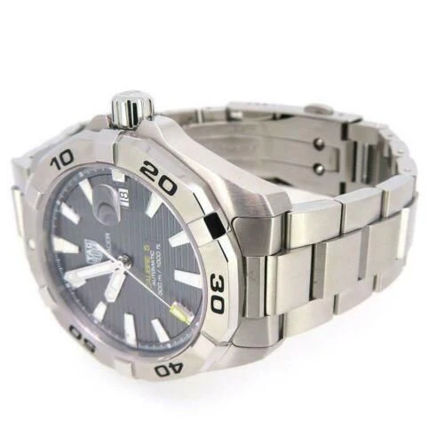 TAG Heuer Aquaracer Calibre 5 Automatic Grey Dial Silver Steel Strap Watch for Men - WBD2113.BA0928 - Image 25