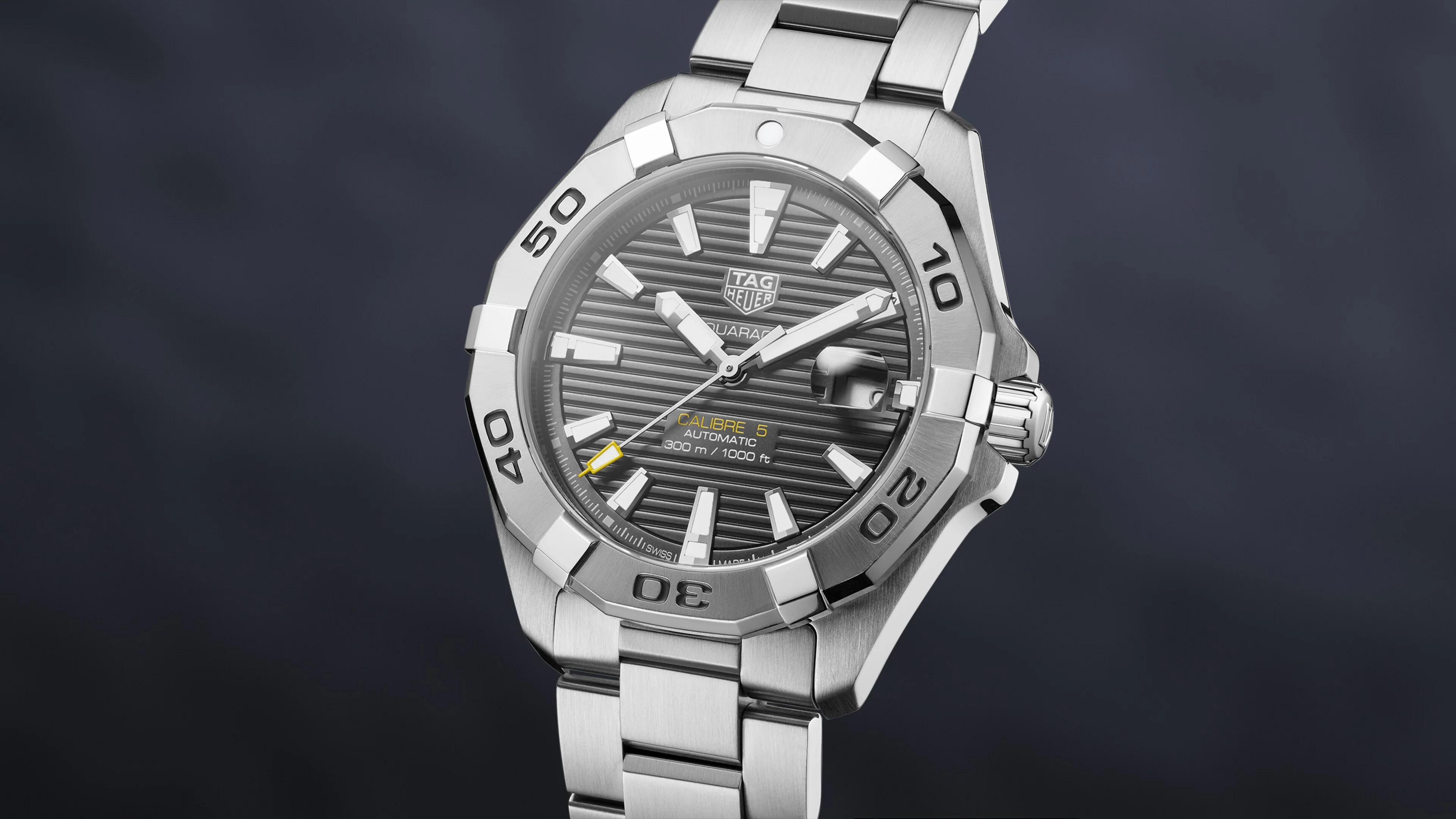 TAG Heuer Aquaracer Calibre 5 Automatic Grey Dial Silver Steel Strap Watch for Men - WBD2113.BA0928 - Image 27