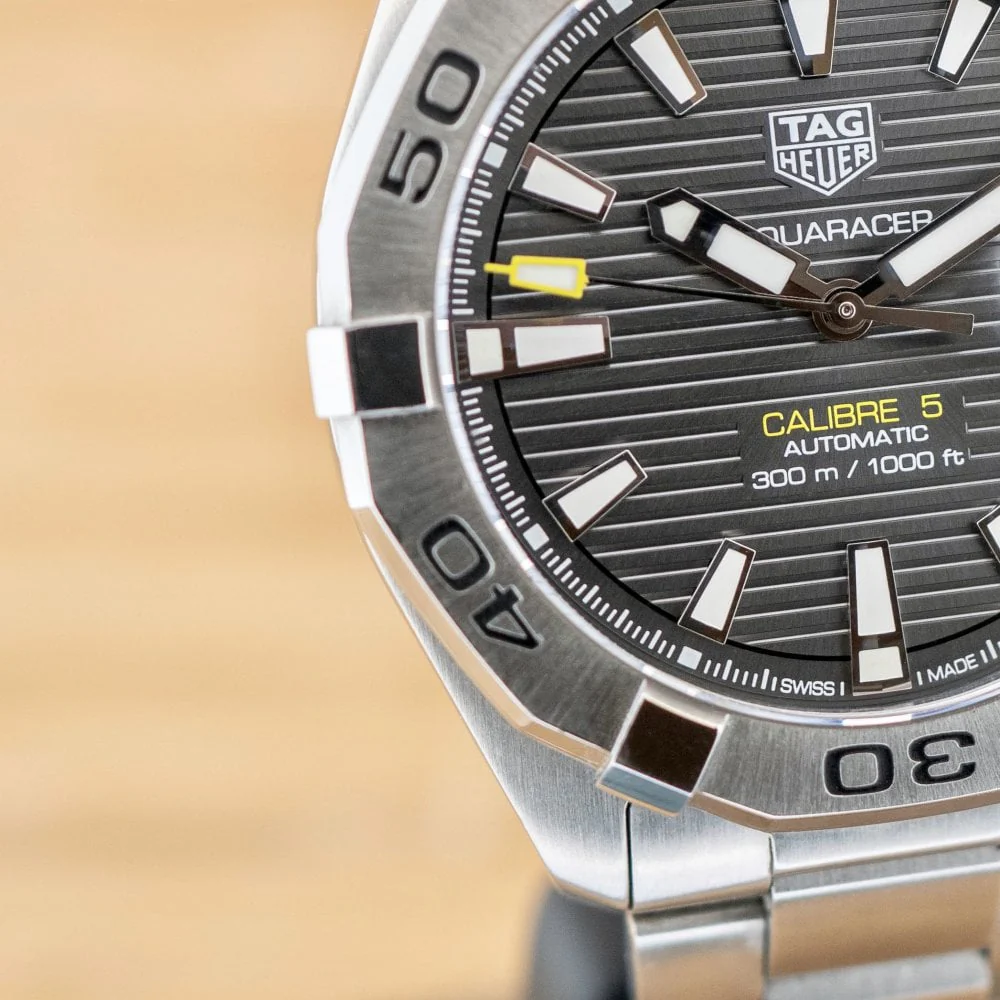 TAG Heuer Aquaracer Calibre 5 Automatic Grey Dial Silver Steel Strap Watch for Men - WBD2113.BA0928 - Image 30