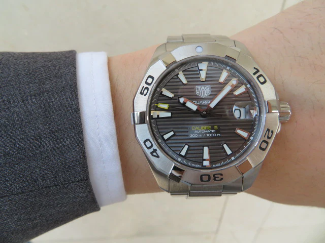 TAG Heuer Aquaracer Calibre 5 Automatic Grey Dial Silver Steel Strap Watch for Men - WBD2113.BA0928 - Image 33